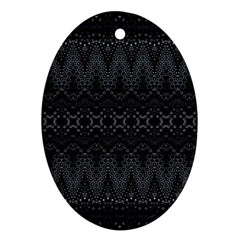 Boho Black And Silver Ornament (oval)