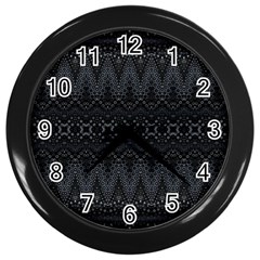 Boho Black And Silver Wall Clock (black) by SpinnyChairDesigns