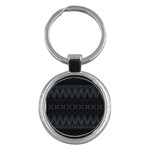 Boho Black and Silver Key Chain (Round) Front