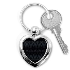 Boho Black And Silver Key Chain (heart) by SpinnyChairDesigns