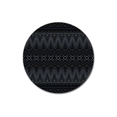 Boho Black And Silver Magnet 3  (round) by SpinnyChairDesigns