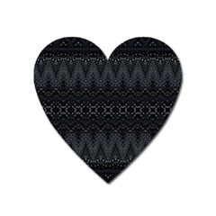 Boho Black And Silver Heart Magnet by SpinnyChairDesigns