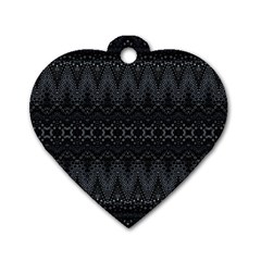 Boho Black And Silver Dog Tag Heart (one Side) by SpinnyChairDesigns