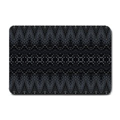 Boho Black And Silver Small Doormat  by SpinnyChairDesigns