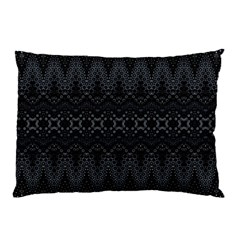 Boho Black And Silver Pillow Case by SpinnyChairDesigns