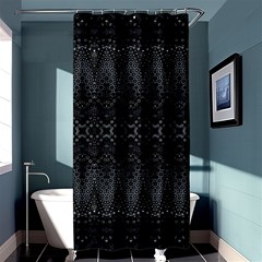 Boho Black And Silver Shower Curtain 36  X 72  (stall)  by SpinnyChairDesigns