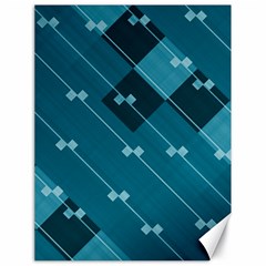 Teal Blue Stripes And Checks Canvas 18  X 24  by SpinnyChairDesigns