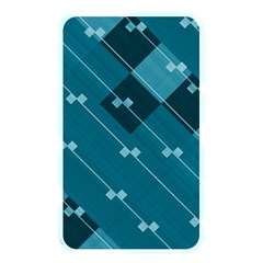 Teal Blue Stripes And Checks Memory Card Reader (rectangular) by SpinnyChairDesigns