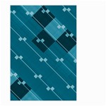 Teal Blue Stripes and Checks Small Garden Flag (Two Sides) Front