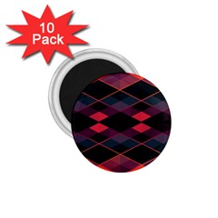 Pink Orange Black Diamond Pattern 1 75  Magnets (10 Pack)  by SpinnyChairDesigns