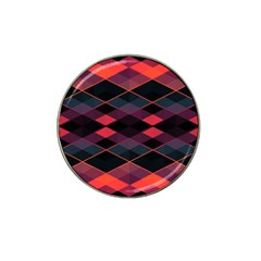 Pink Orange Black Diamond Pattern Hat Clip Ball Marker by SpinnyChairDesigns