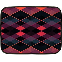 Pink Orange Black Diamond Pattern Double Sided Fleece Blanket (mini)  by SpinnyChairDesigns