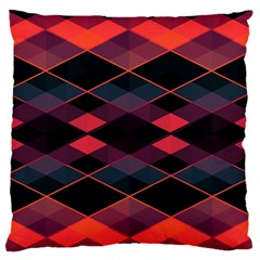 Pink Orange Black Diamond Pattern Standard Flano Cushion Case (two Sides)