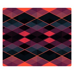 Pink Orange Black Diamond Pattern Double Sided Flano Blanket (small)  by SpinnyChairDesigns