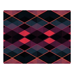 Pink Orange Black Diamond Pattern Double Sided Flano Blanket (large)  by SpinnyChairDesigns