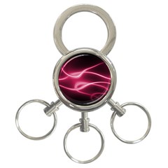 Neon Pink Glow 3-ring Key Chain by SpinnyChairDesigns