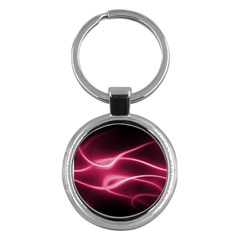 Neon Pink Glow Key Chain (round) by SpinnyChairDesigns