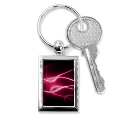 Neon Pink Glow Key Chain (rectangle) by SpinnyChairDesigns