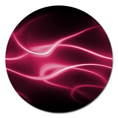 Neon Pink Glow Magnet 5  (round) by SpinnyChairDesigns