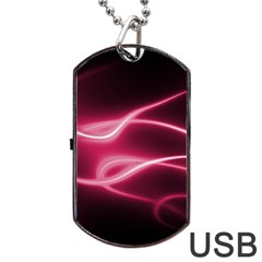 Neon Pink Glow Dog Tag Usb Flash (one Side) by SpinnyChairDesigns