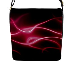 Neon Pink Glow Flap Closure Messenger Bag (l) by SpinnyChairDesigns