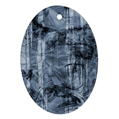 Faded Blue Texture Ornament (oval) by SpinnyChairDesigns