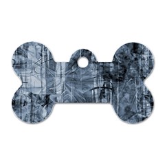 Faded Blue Texture Dog Tag Bone (one Side) by SpinnyChairDesigns