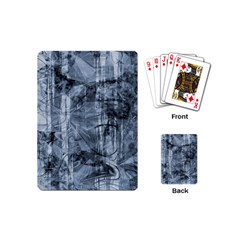 Faded Blue Texture Playing Cards Single Design (mini) by SpinnyChairDesigns