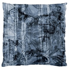 Faded Blue Texture Large Cushion Case (two Sides) by SpinnyChairDesigns