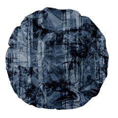 Faded Blue Texture Large 18  Premium Flano Round Cushions by SpinnyChairDesigns