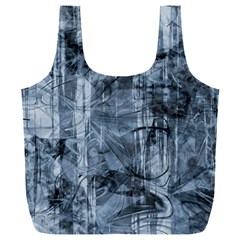 Faded Blue Texture Full Print Recycle Bag (xxl) by SpinnyChairDesigns