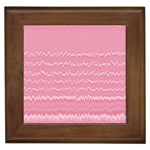 Boho Pink Stripes Framed Tile Front