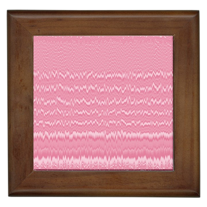 Boho Pink Stripes Framed Tile