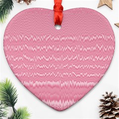 Boho Pink Stripes Ornament (heart) by SpinnyChairDesigns