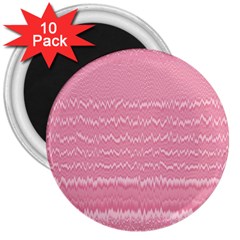 Boho Pink Stripes 3  Magnets (10 Pack)  by SpinnyChairDesigns