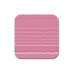 Boho Pink Stripes Rubber Square Coaster (4 Pack)  by SpinnyChairDesigns