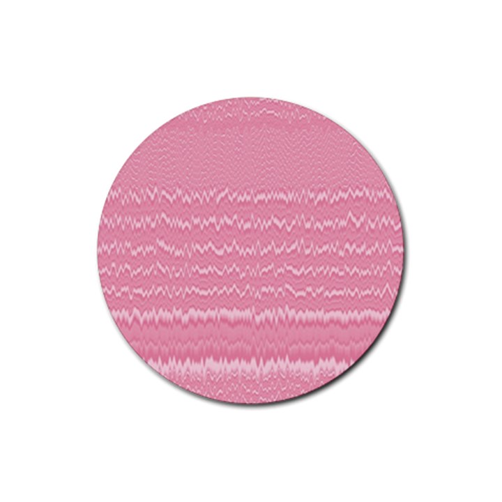 Boho Pink Stripes Rubber Round Coaster (4 pack) 