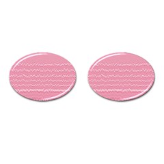 Boho Pink Stripes Cufflinks (oval) by SpinnyChairDesigns