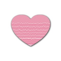 Boho Pink Stripes Heart Coaster (4 Pack)  by SpinnyChairDesigns