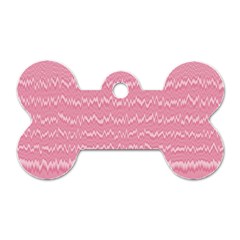 Boho Pink Stripes Dog Tag Bone (two Sides) by SpinnyChairDesigns