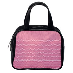 Boho Pink Stripes Classic Handbag (one Side) by SpinnyChairDesigns