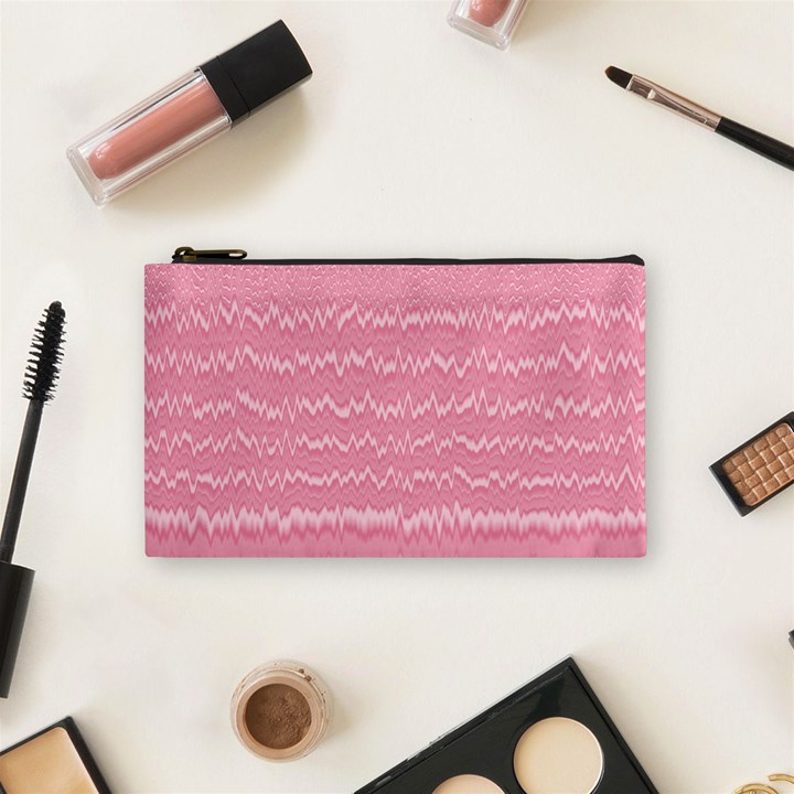 Boho Pink Stripes Cosmetic Bag (Small)