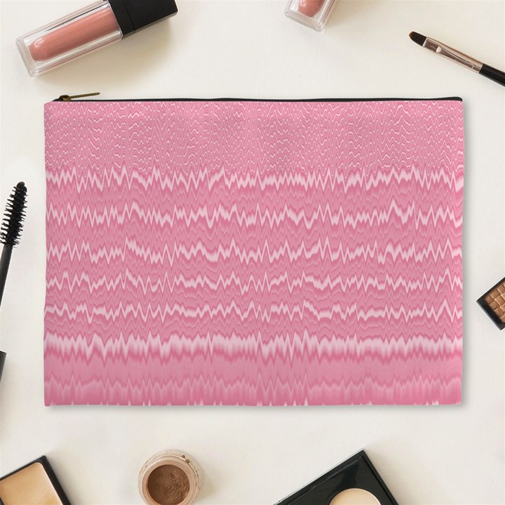 Boho Pink Stripes Cosmetic Bag (XL)