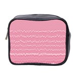 Boho Pink Stripes Mini Toiletries Bag (Two Sides) Front