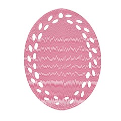 Boho Pink Stripes Ornament (oval Filigree) by SpinnyChairDesigns