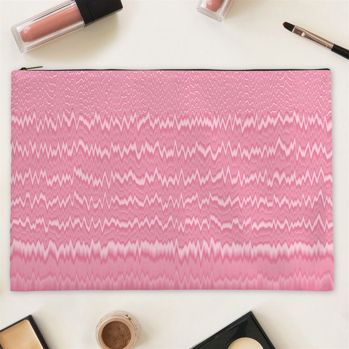 Boho Pink Stripes Cosmetic Bag (XXL)