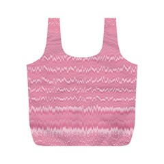 Boho Pink Stripes Full Print Recycle Bag (m) by SpinnyChairDesigns