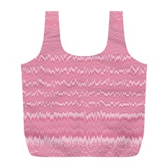 Boho Pink Stripes Full Print Recycle Bag (l) by SpinnyChairDesigns