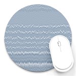 Boho Faded Blue Stripes Round Mousepads Front