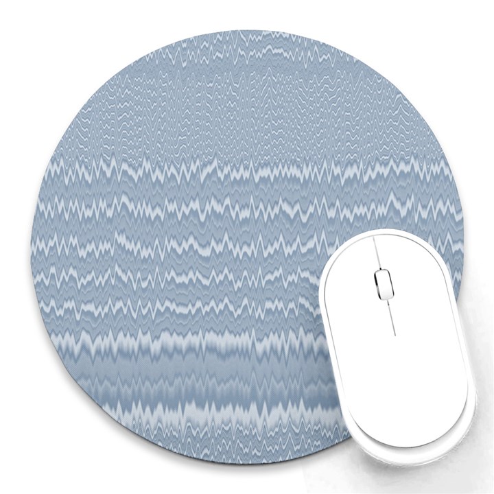 Boho Faded Blue Stripes Round Mousepads